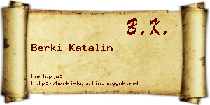 Berki Katalin névjegykártya